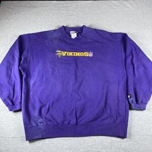 Minnesota Vikings Sweatshirt Mens XL Purple‎ NFL Football Puma Fleece Crewneck